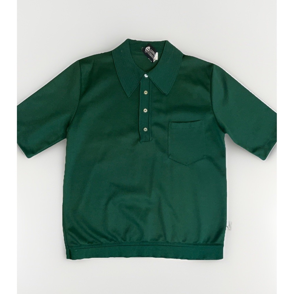 Vintage Leonardo Strassi Polo Shirt Mens Size Medium Disco 70s Groovy Hip Funky